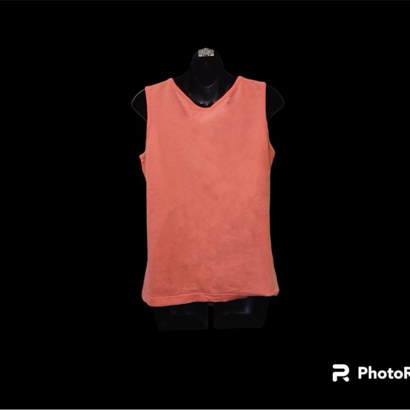 Cute beachy tank top in coral and turquoise. Sz. S - Picture 2 of 3